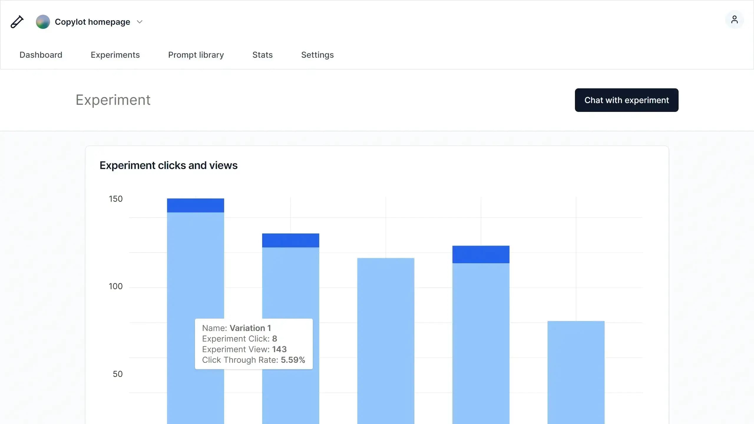 Advanced testing interface of Copylot